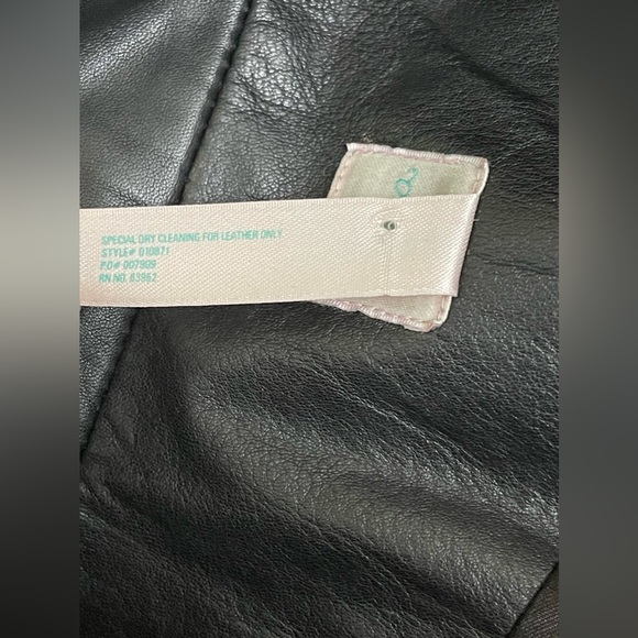 Aqua Black Leather Pleated Jacket Size 8 - Picture 8 of 8